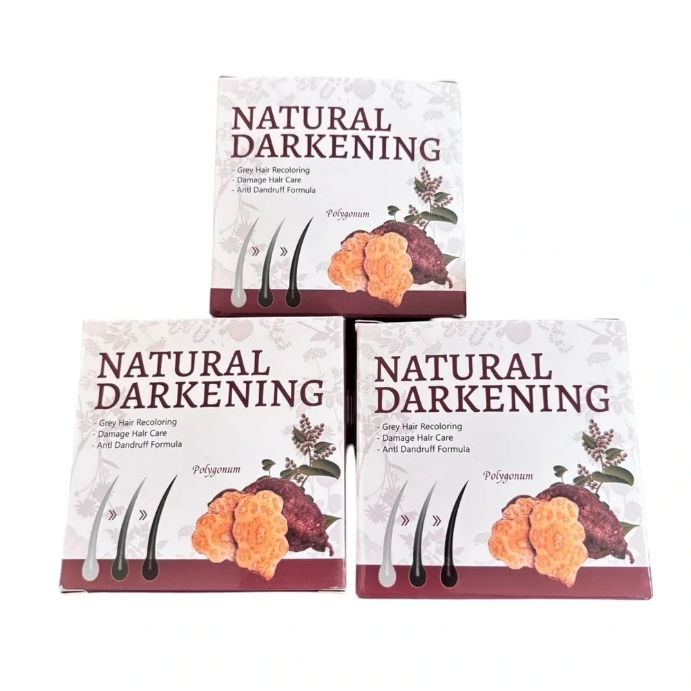 3X Hair Darkening Bar Shampoo  Natural Polygonum Essence Covers Grays Naturally